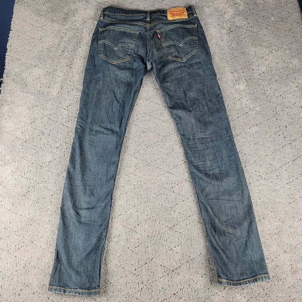 Levis 511 Jeans Mens 32x34 Blue Slim Fit Straight Leg Dark Wash Stretch Denim